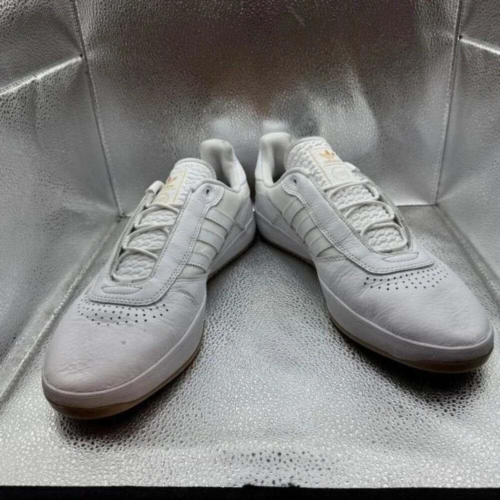 Size 11.5 Adidas Lucas‎ Puig Mens Cream White Suede Skater Trainers Sneakers